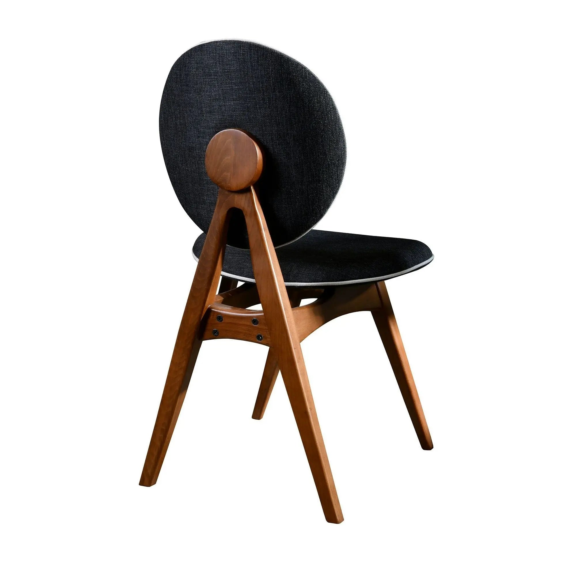Set 2 scaune TOUCH V2, gri antracit/nuc, stofa clasica/lemn, 54x55x93 cm