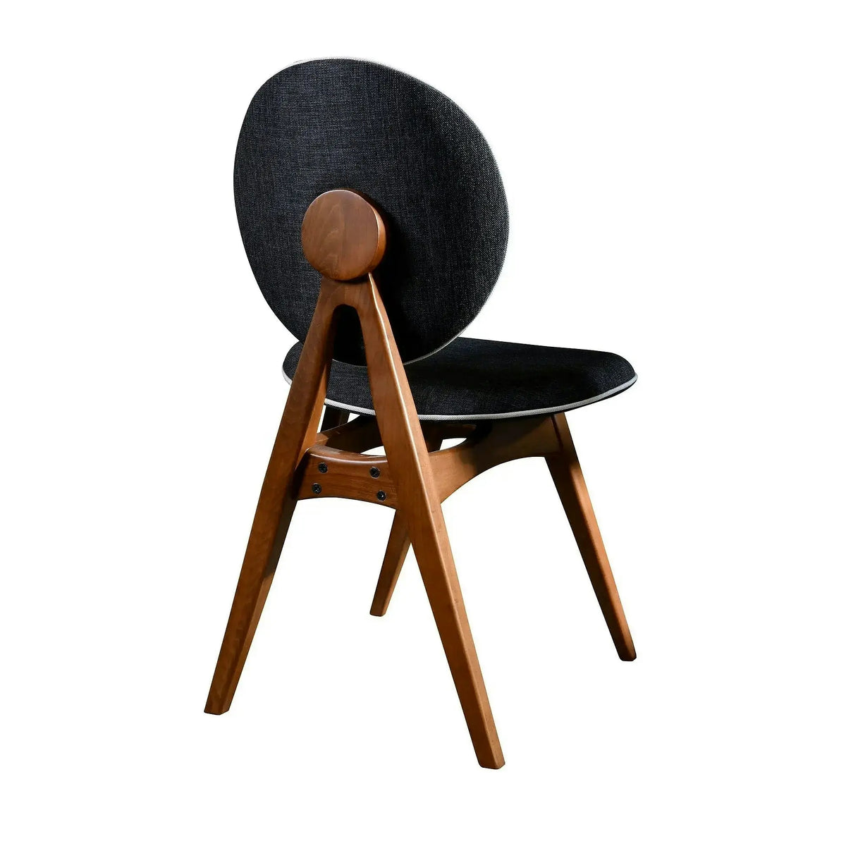 Set 2 scaune TOUCH V2, gri antracit/nuc, stofa clasica/lemn, 54x55x93 cm