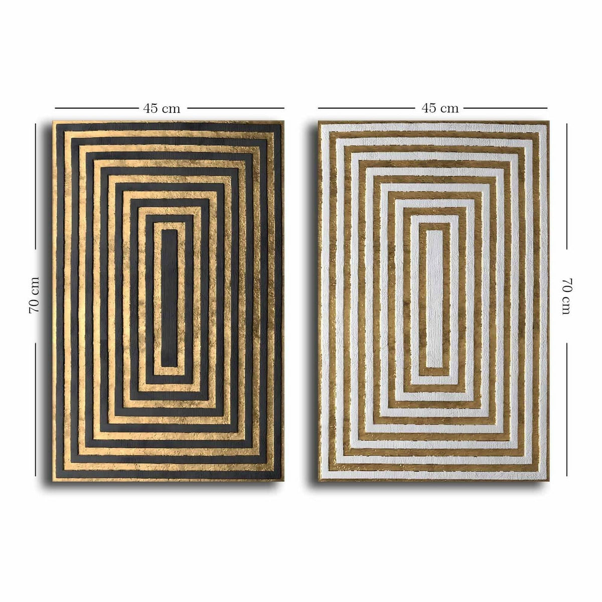 Set 2 tablouri 2P4570GSC-012, multicolor, panza/lemn, 45X70 cm