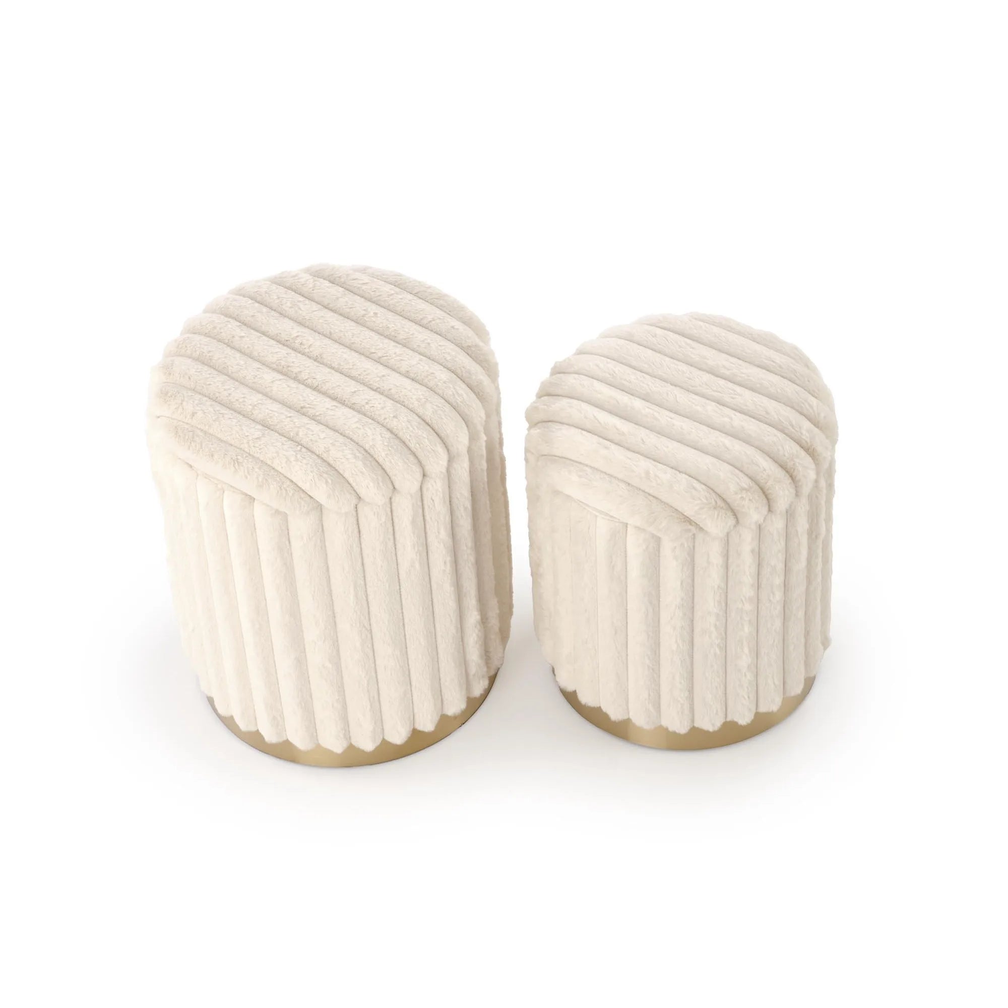 Set 2 taburete FIDO, stofa crem