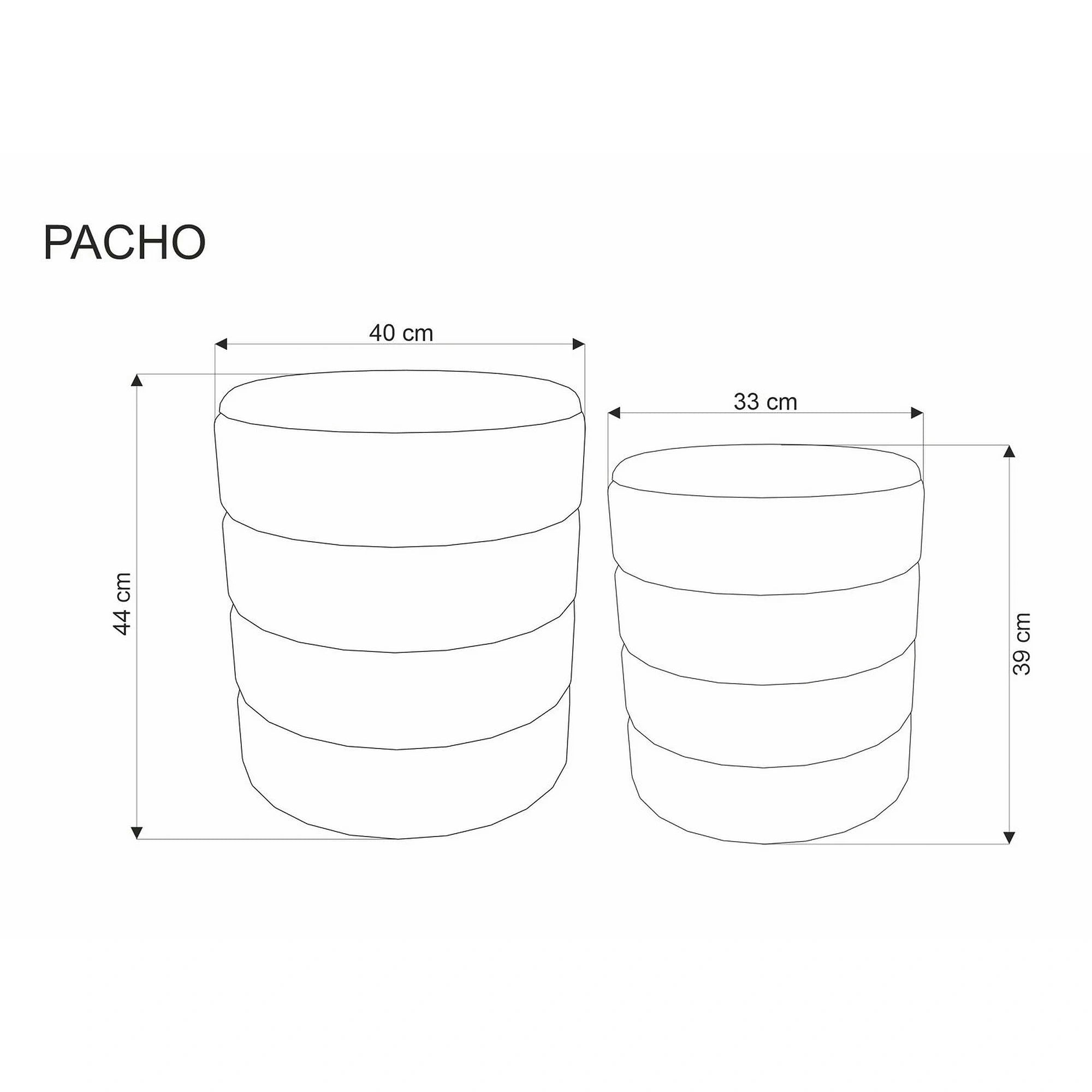 Set 2 taburete PACHO, stofa catifelata gri, cu spatiu depozitare