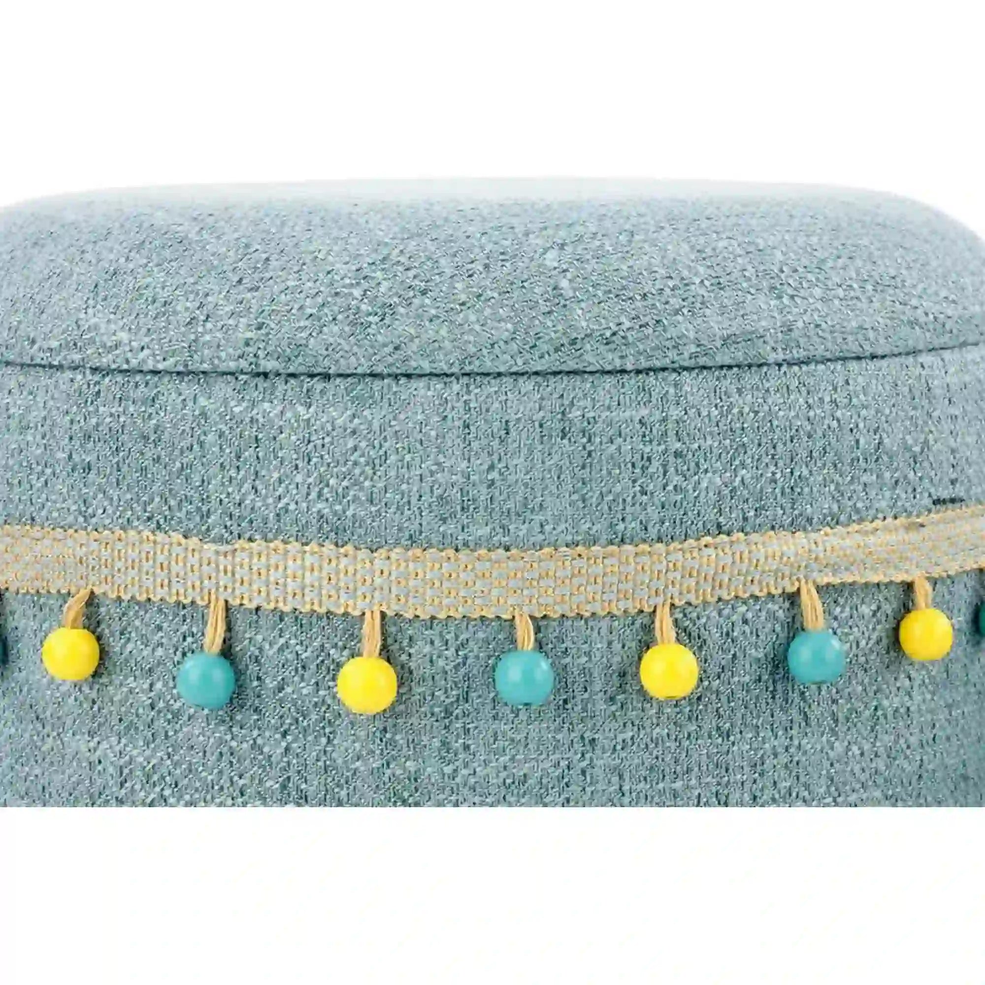 Set 2 tabureti GRADO, stofa clasica albastru deschis, cu spatiu depozitare