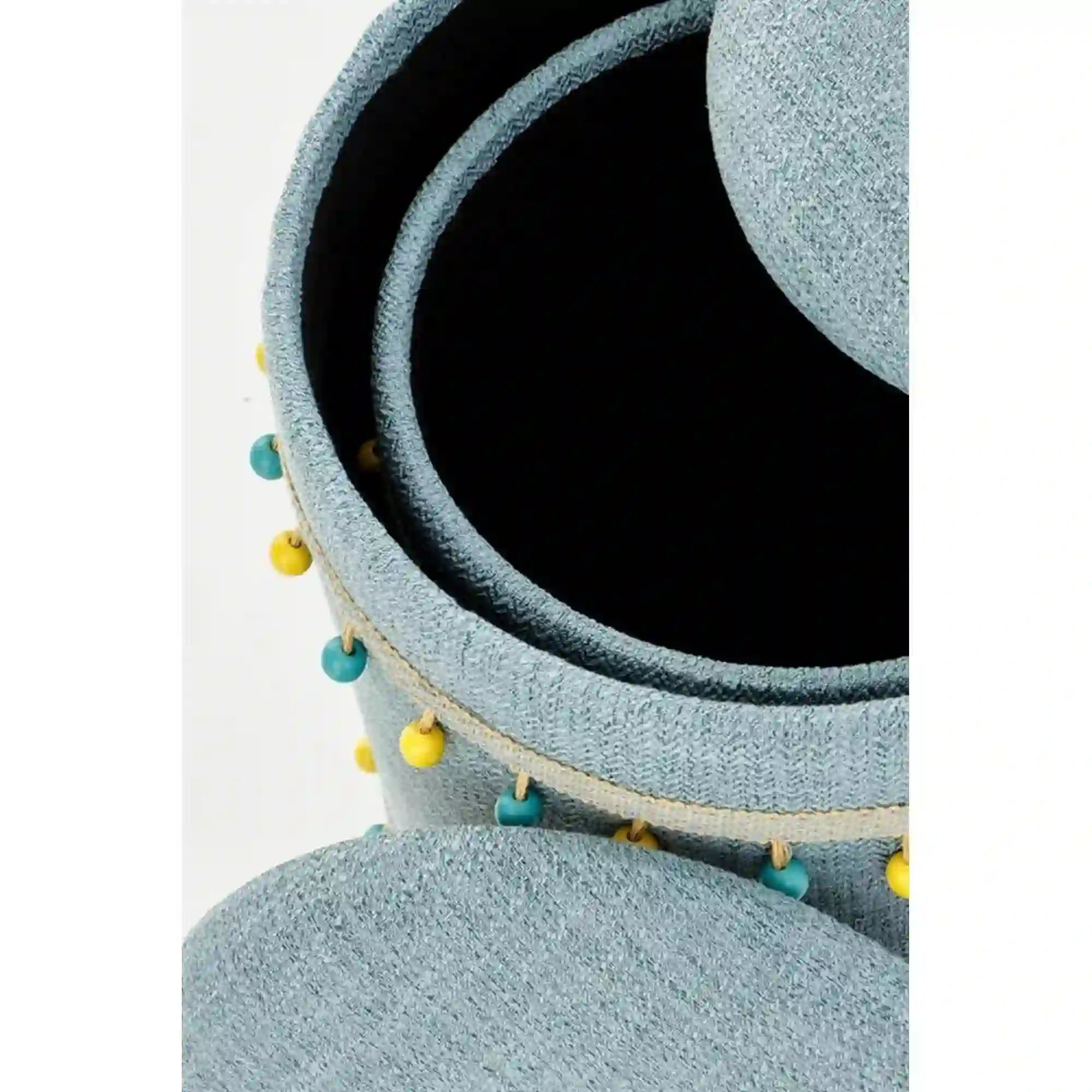 Set 2 tabureti GRADO, stofa clasica albastru deschis, cu spatiu depozitare