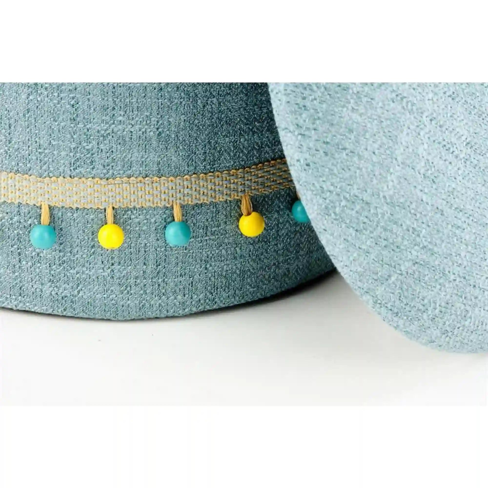 Set 2 tabureti GRADO, stofa clasica albastru deschis, cu spatiu depozitare