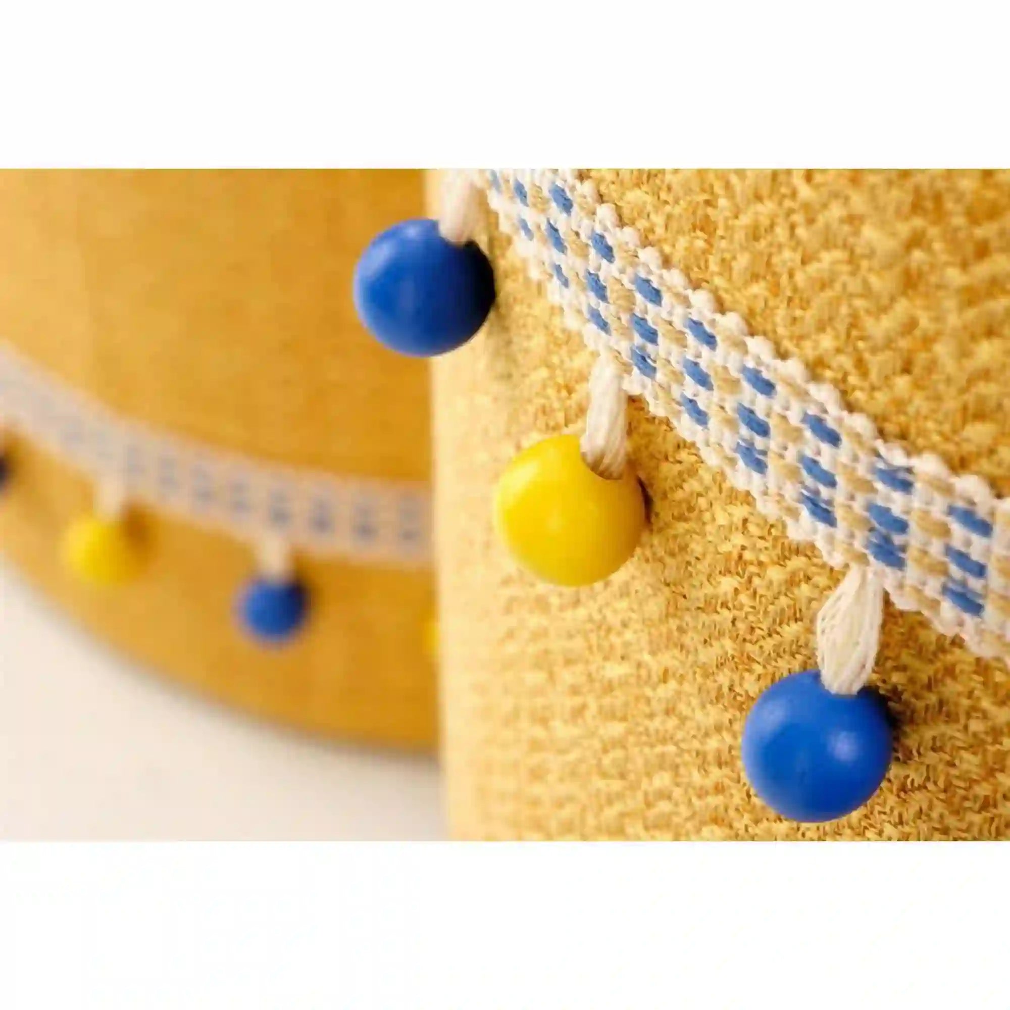 Set 2 tabureti GRADO, stofa clasica galben, cu spatiu depozitare