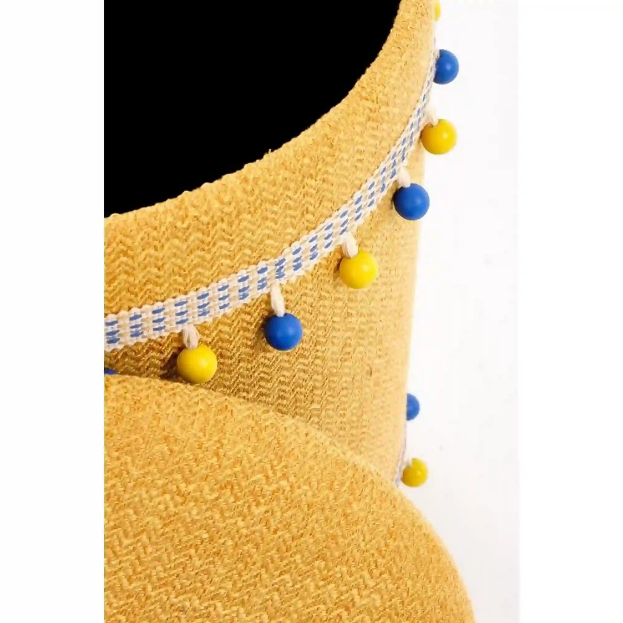 Set 2 tabureti GRADO, stofa clasica galben, cu spatiu depozitare