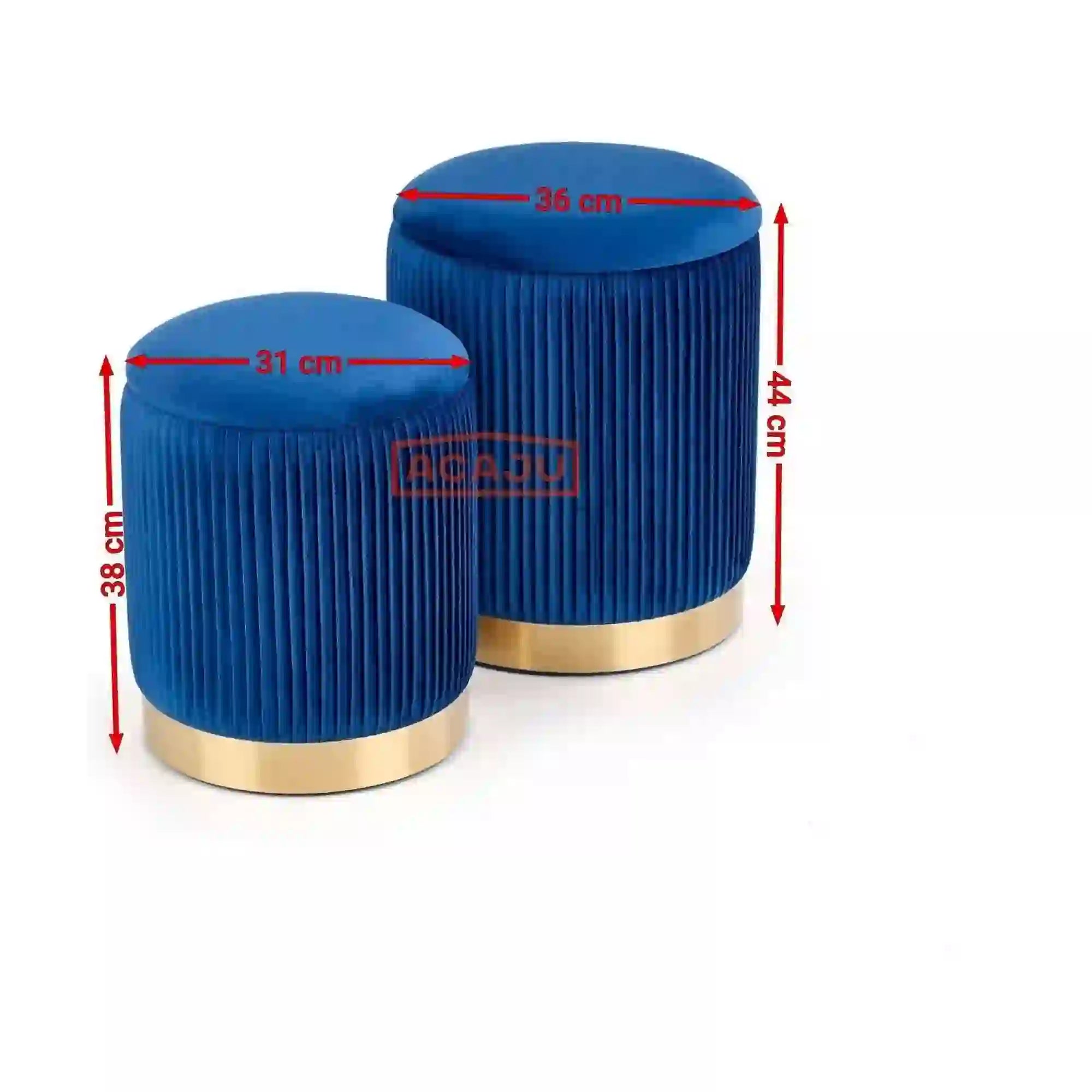 Set 2 tabureti MONTY, stofa catifelata, gri, cu spatiu depozitare