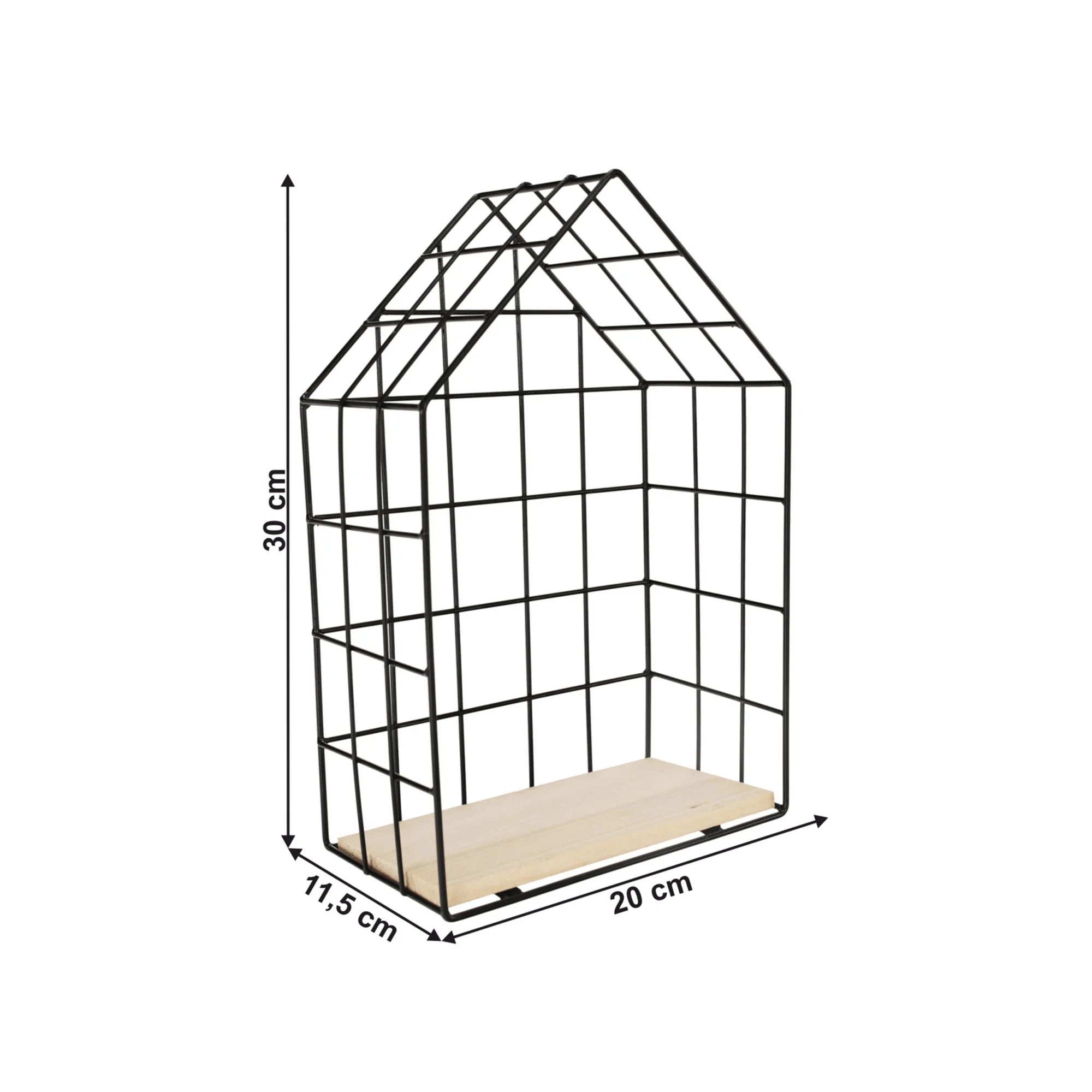 Set 3 rafturi AZURI, stejar natural/negru, lemn/metal