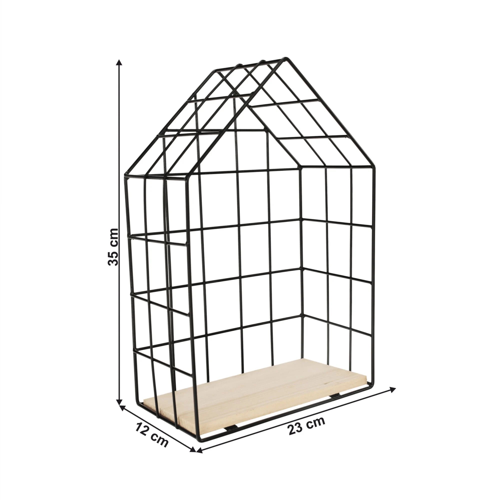 Set 3 rafturi AZURI, stejar natural/negru, lemn/metal