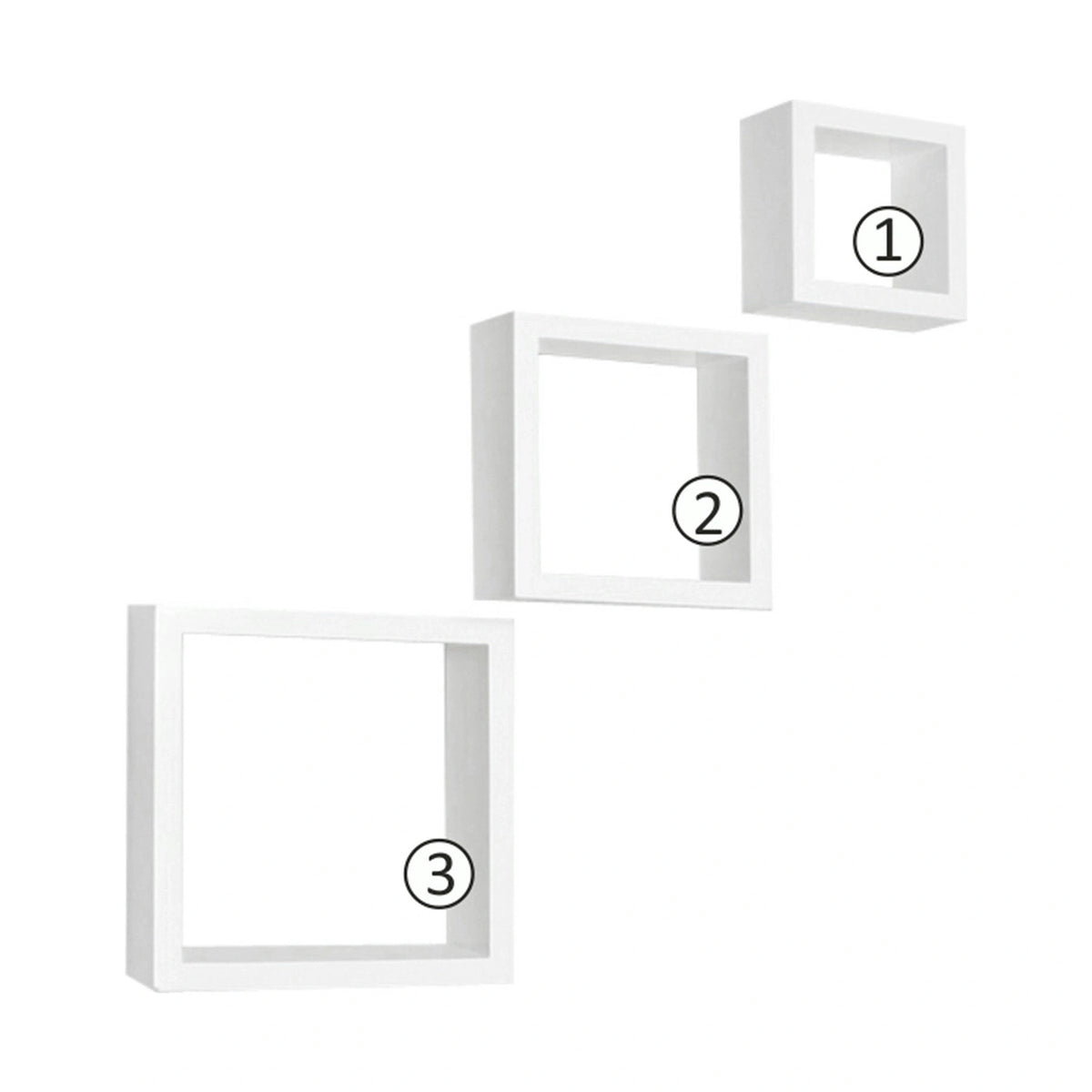 Set 3 rafturi KVADRO NEW DR-WS-6103, alb