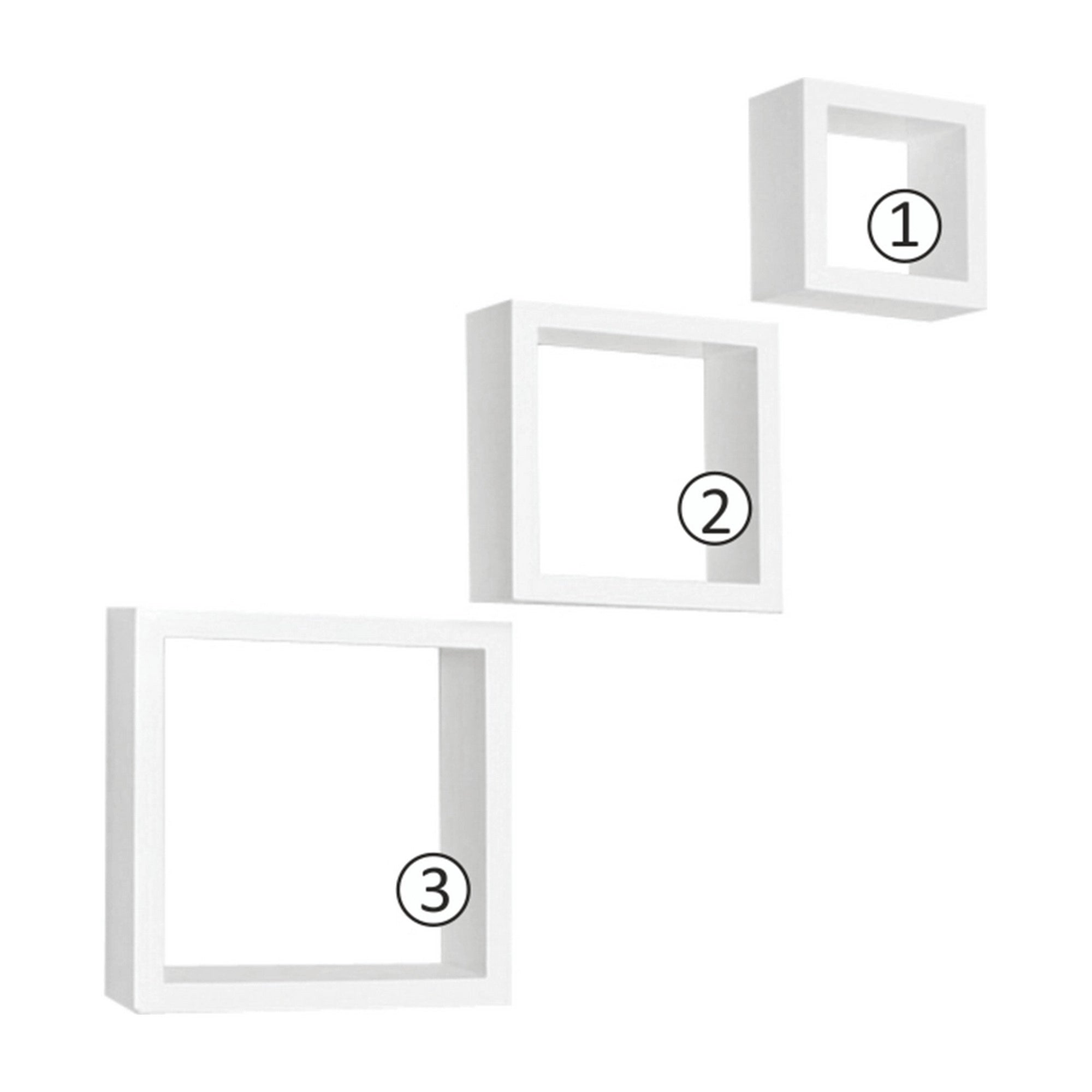 Set 3 rafturi KVADRO NEW DR-WS-6103, alb