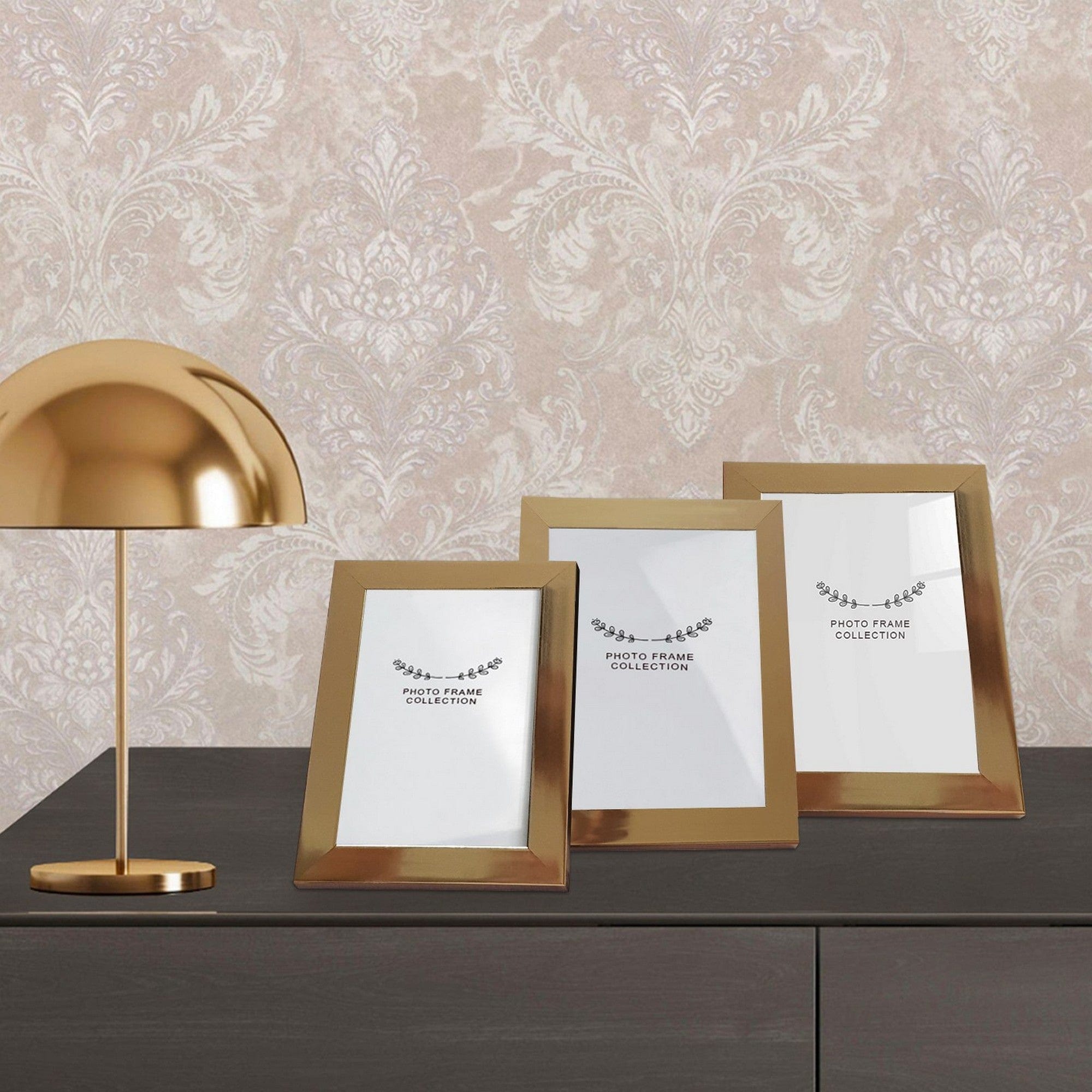 Set 3 rame foto 3IAFC1024, auriu, plastic