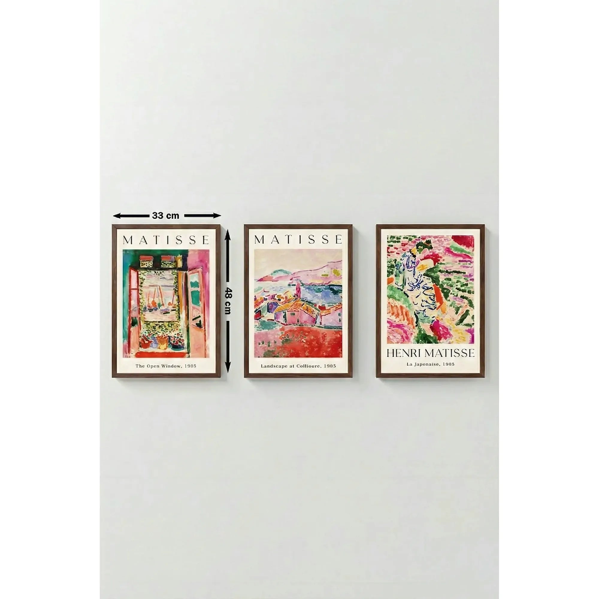 Set 3 tablouri ARTVMODEL1-KAHVE, multicolor, MDF, 33x48 cm