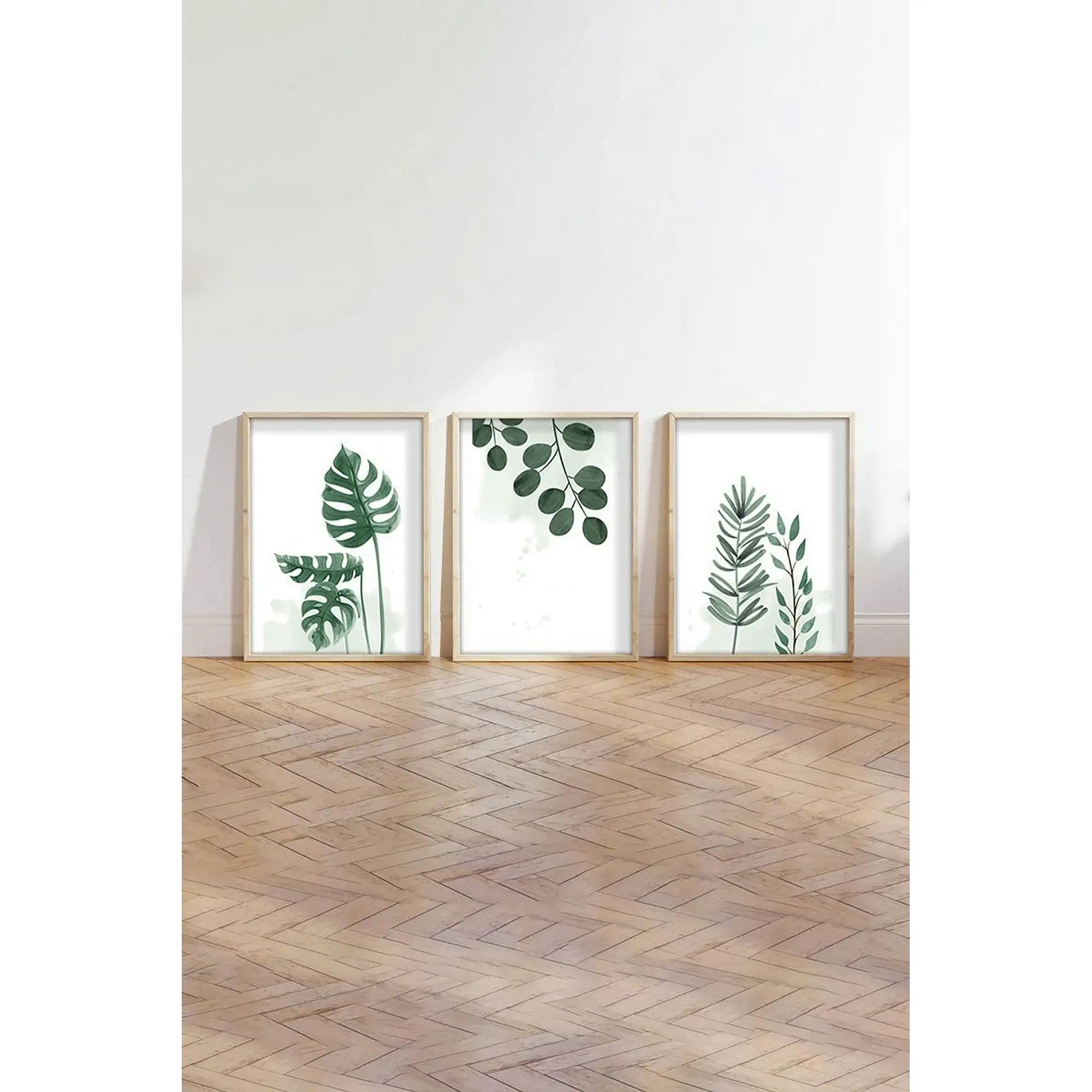 Set 3 tablouri HUHU193, verde, 20x30 cm