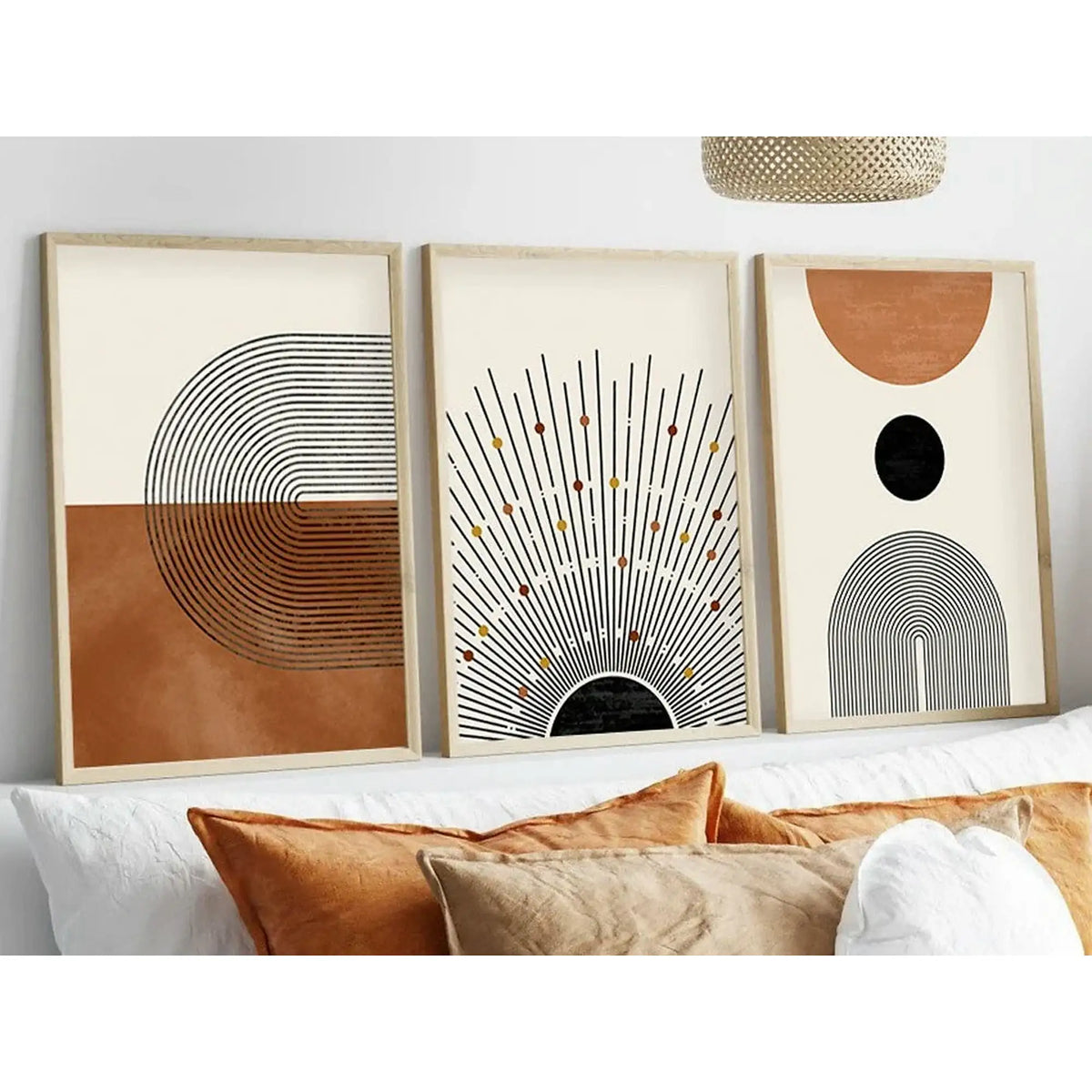 Set 3 tablouri HUHU198, multicolor, MDF, 50x70 cm