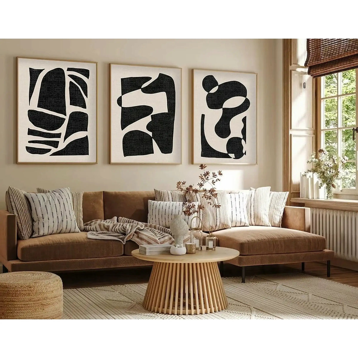 Set 3 tablouri HUHU201, multicolor, MDF, 50x70 cm