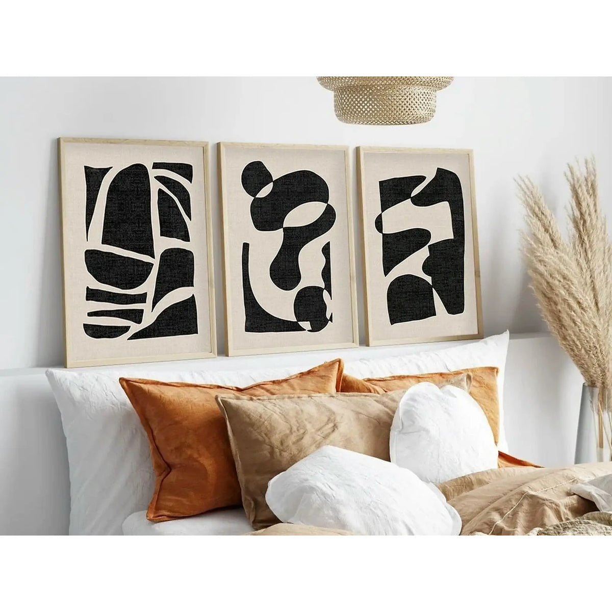 Set 3 tablouri HUHU201, multicolor, MDF, 50x70 cm