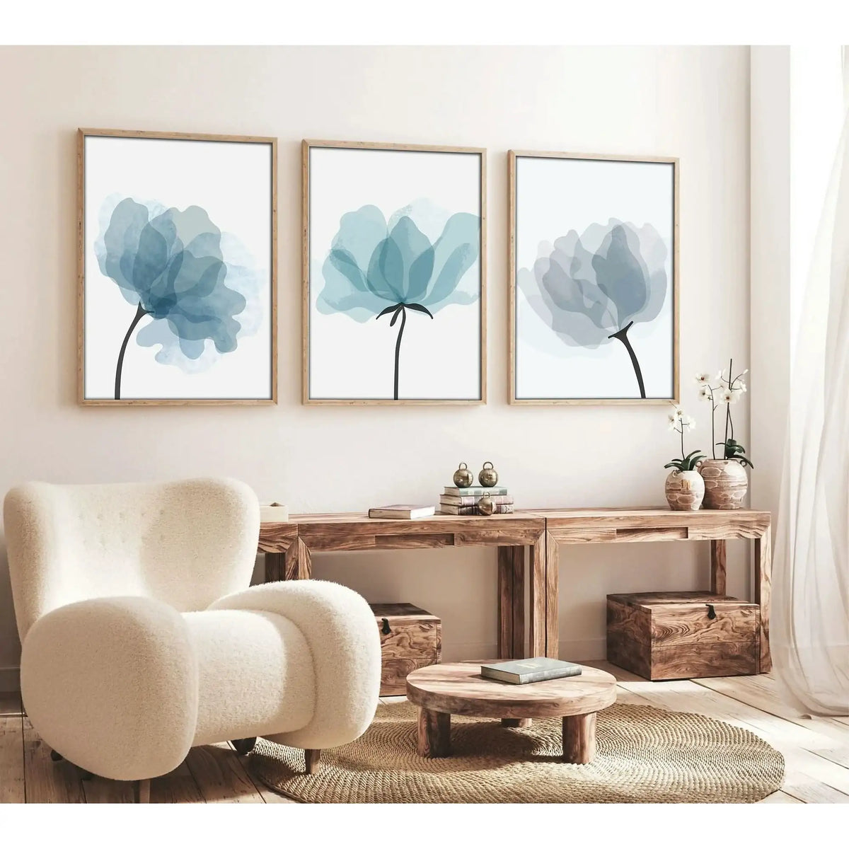 Set 3 tablouri HUHU206, multicolor, MDF, 50x70 cm