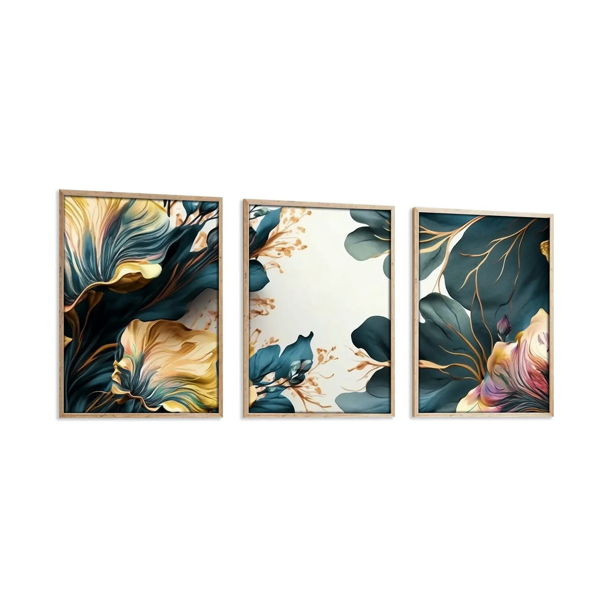 Set 3 tablouri HUHU217, multicolor, MDF, 50x70 cm