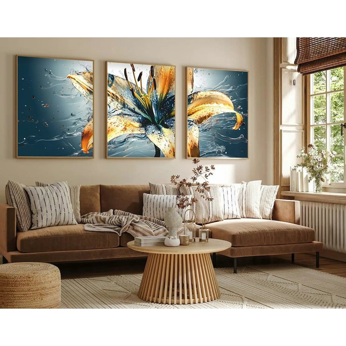Set 3 tablouri HUHU219, multicolor, MDF, 50x70 cm
