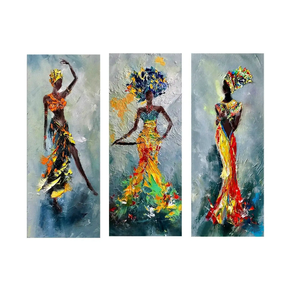 Set 3 tablouri MDF0035, multicolor, MDF, 20x50 cm