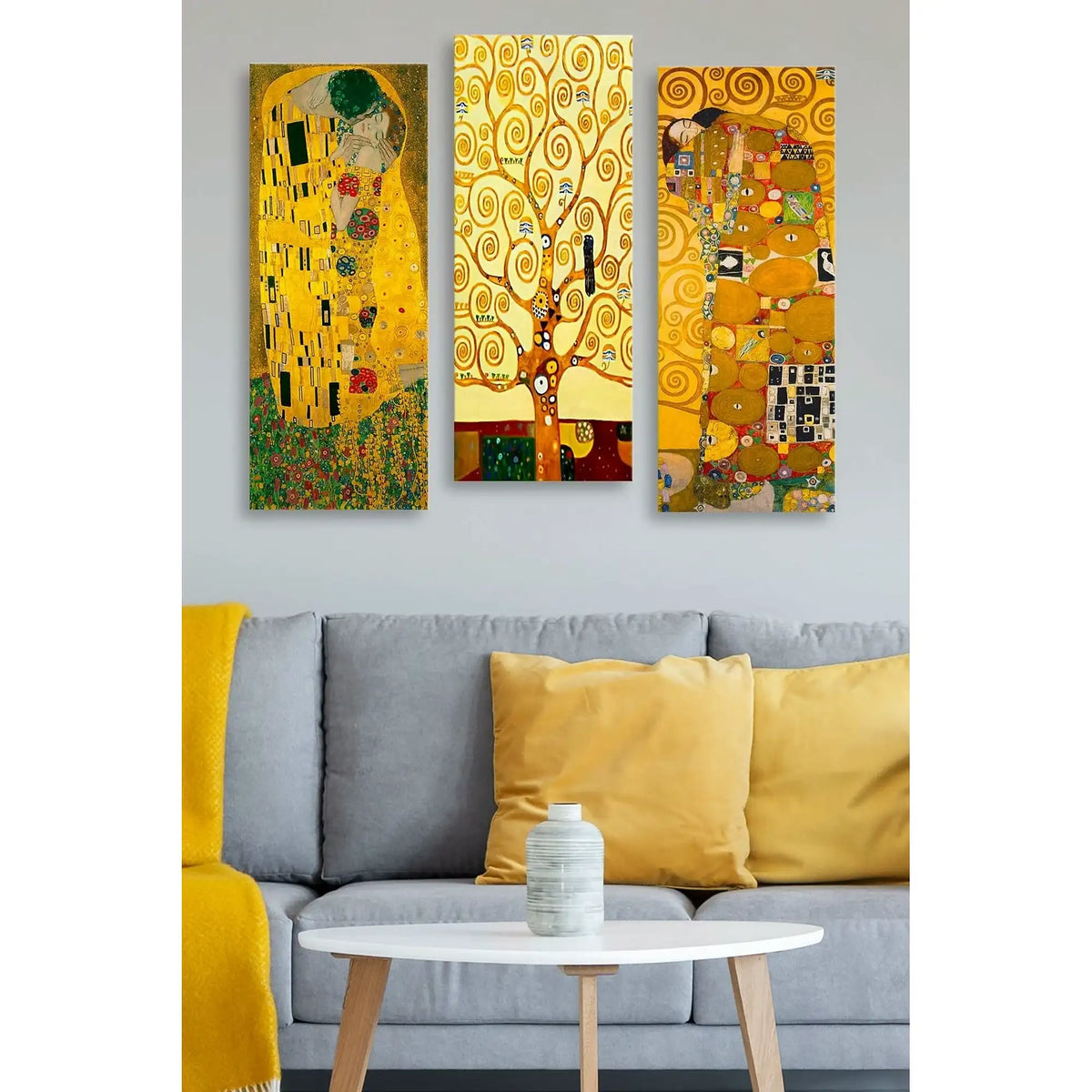 Set 3 tablouri MDF0067, multicolor, MDF, 20x50 cm