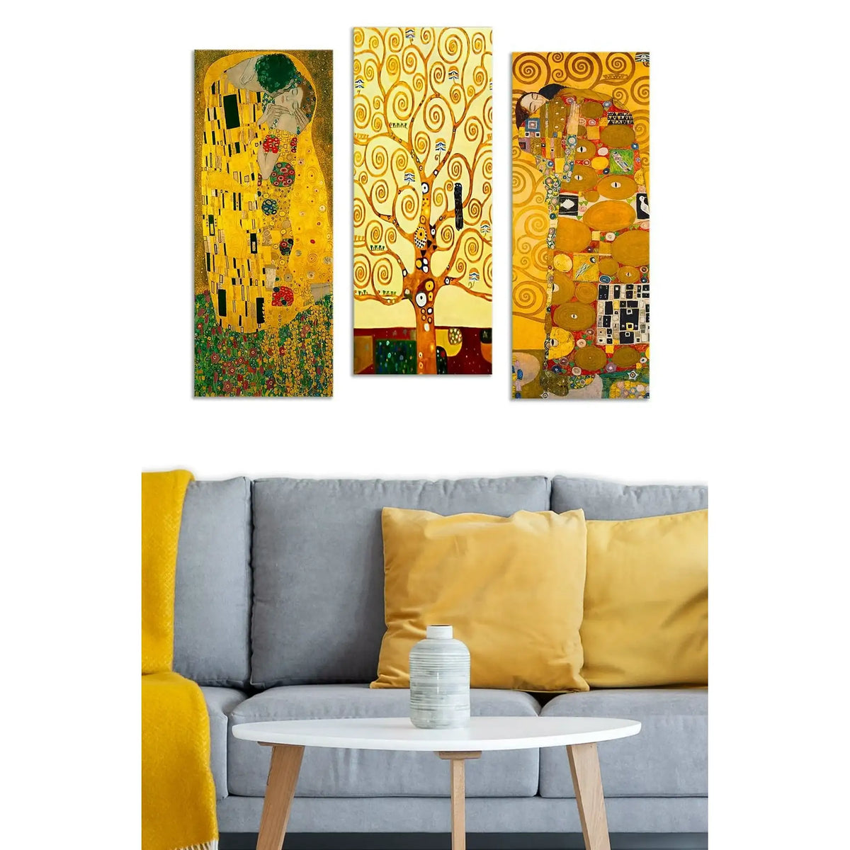 Set 3 tablouri MDF0067, multicolor, MDF, 20x50 cm