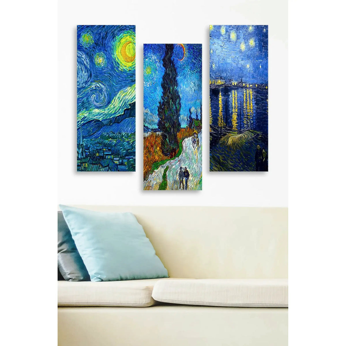Set 3 tablouri MDF0074, multicolor, MDF, 20x50 cm