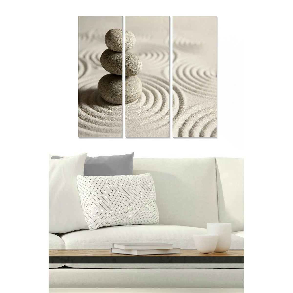 Set 3 tablouri MDF104776397, bej, 20x50 cm