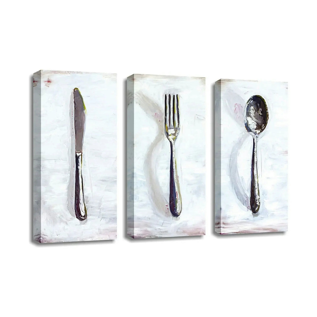 Set 3 tablouri UC032, gri, panza, 20x45 cm