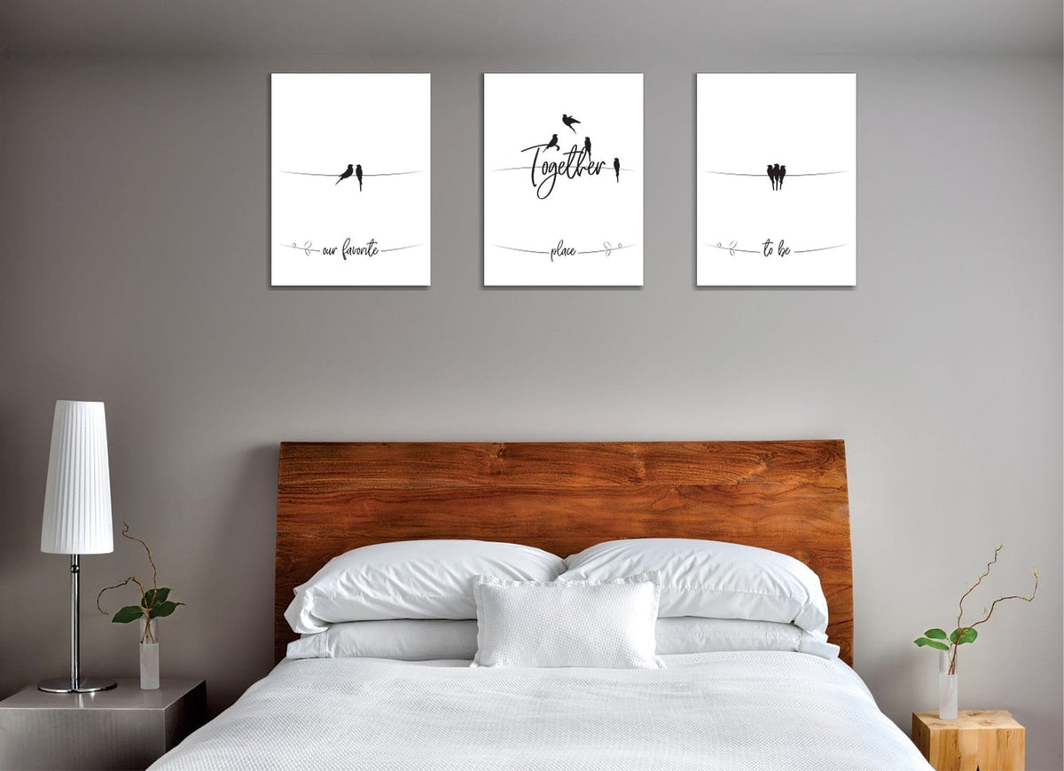 Set 3 tablouri UDC03, alb, panza, 30x40 cm