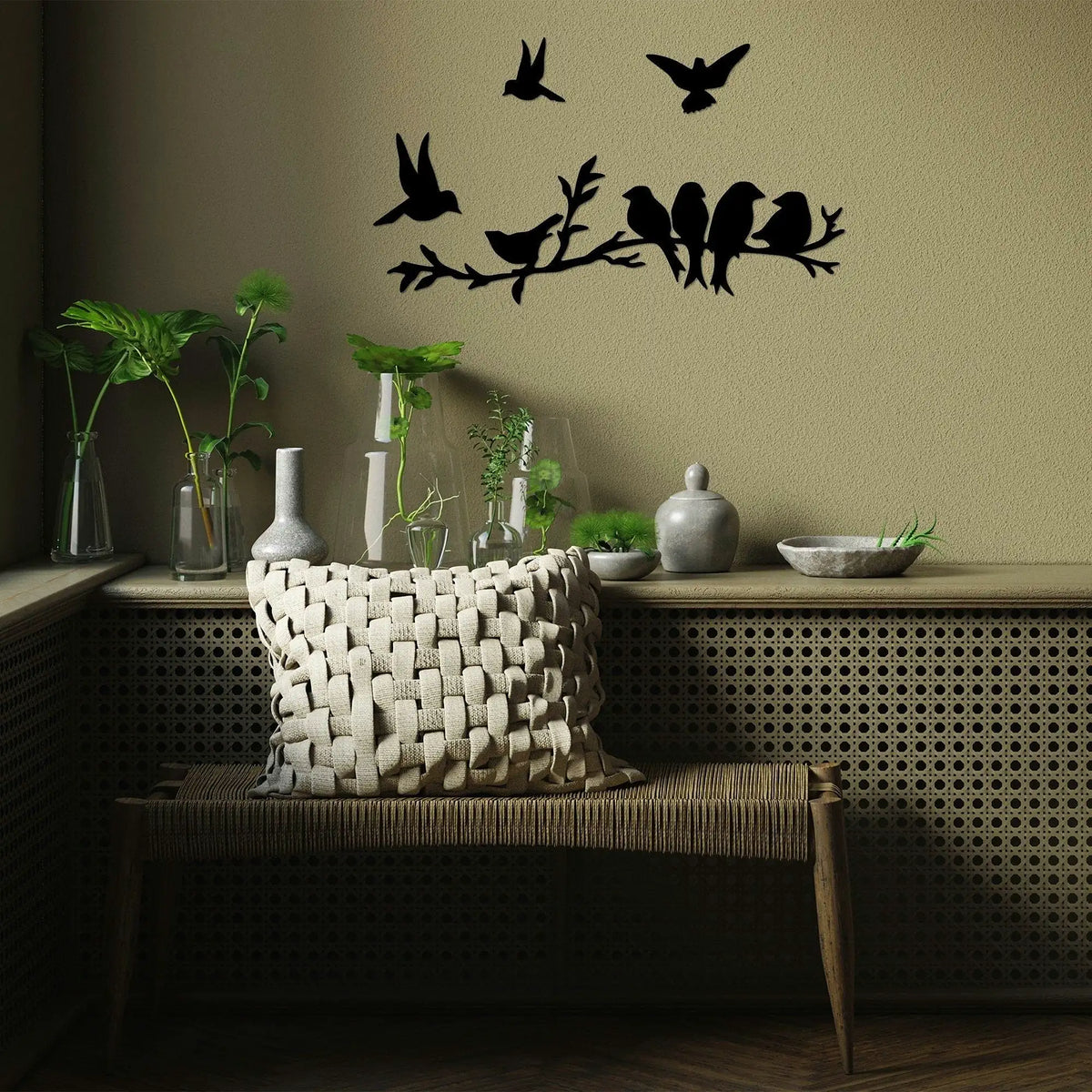 Set 4 decoratiuni 899SKL2532, negru, metal