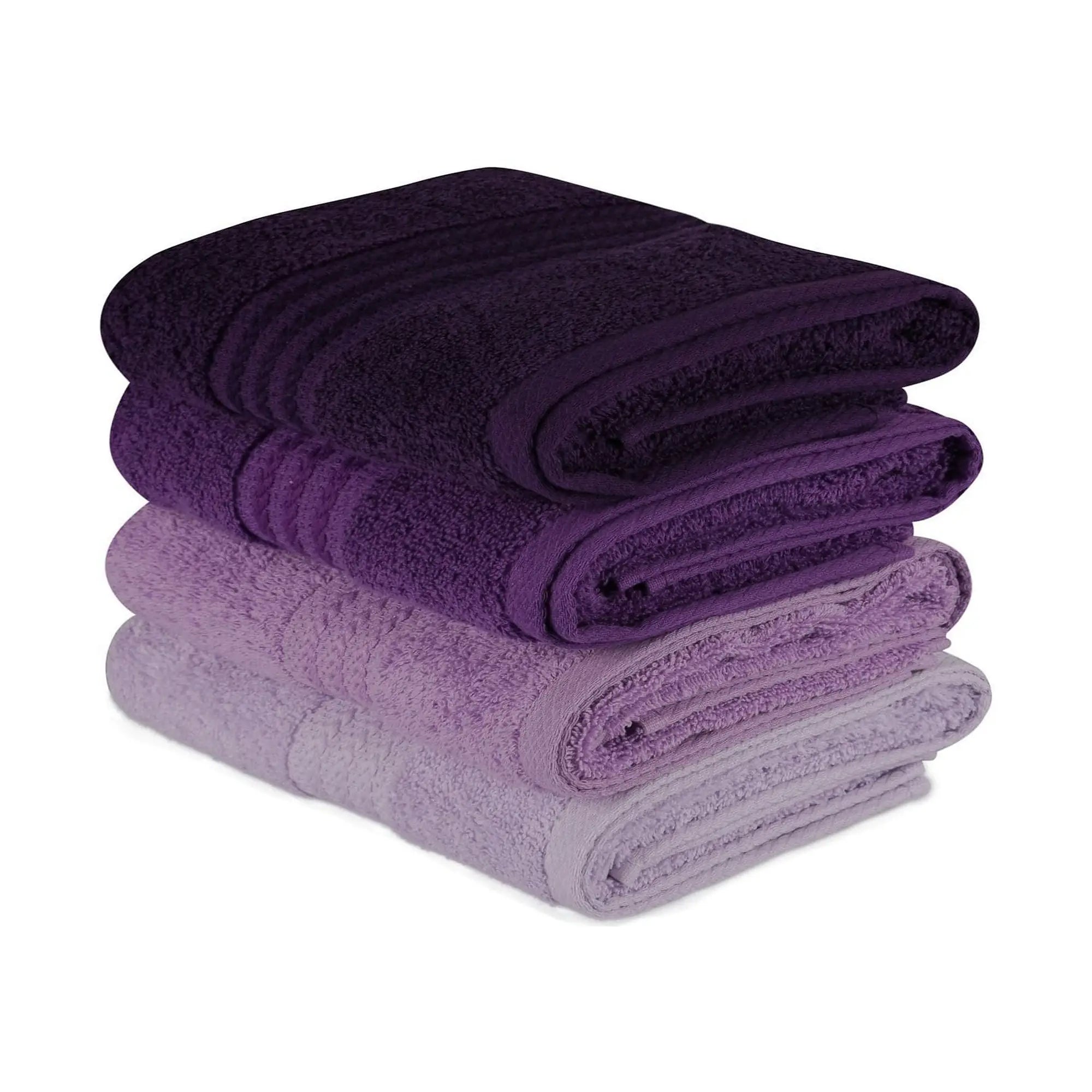 Set 4 prosoape baie RAINBOW, mov, bumbac, 50x90 cm