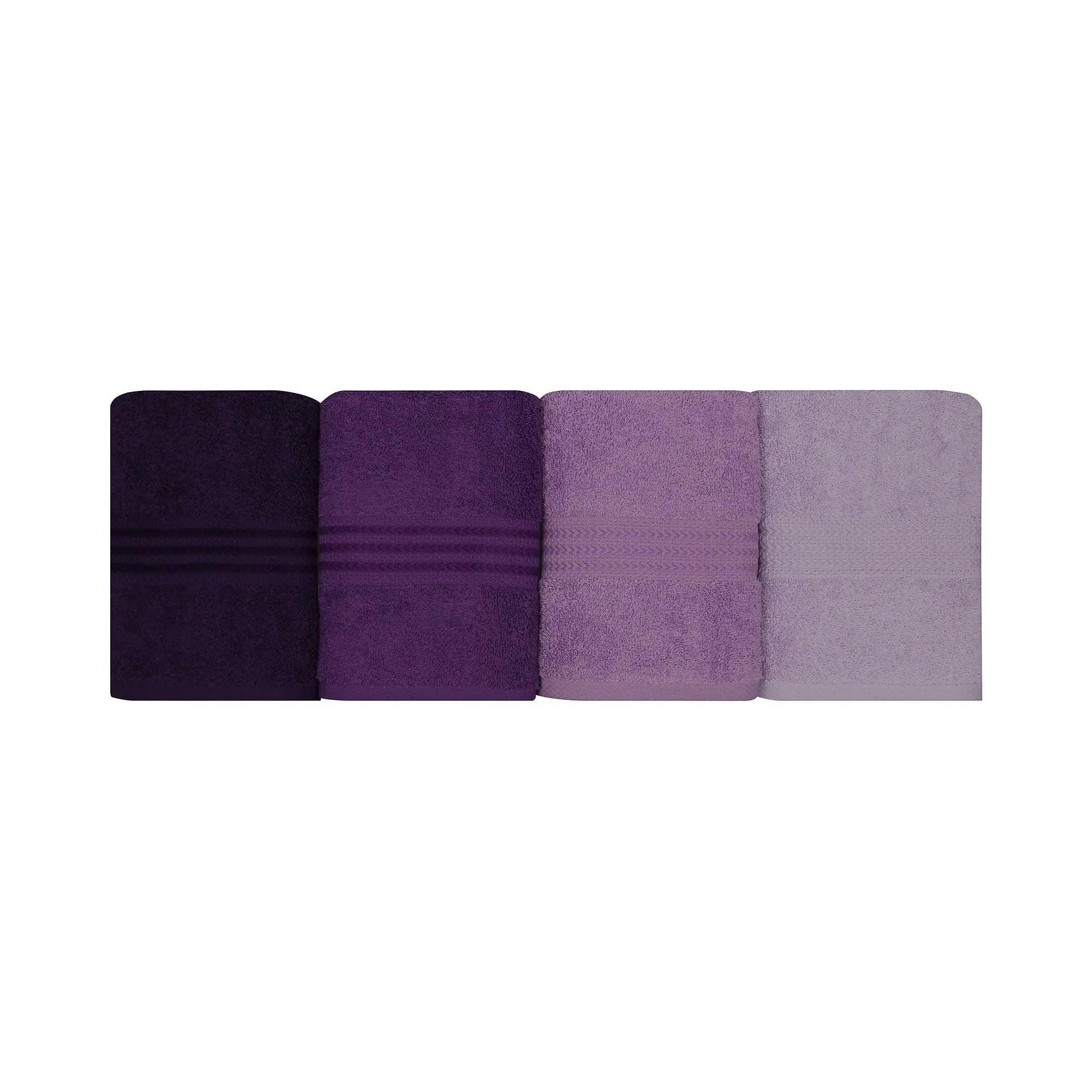 Set 4 prosoape baie RAINBOW, mov, bumbac, 50x90 cm
