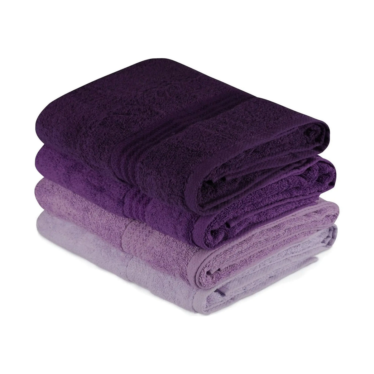 Set 4 prosoape baie RAINBOW, mov, bumbac, 70x140 cm
