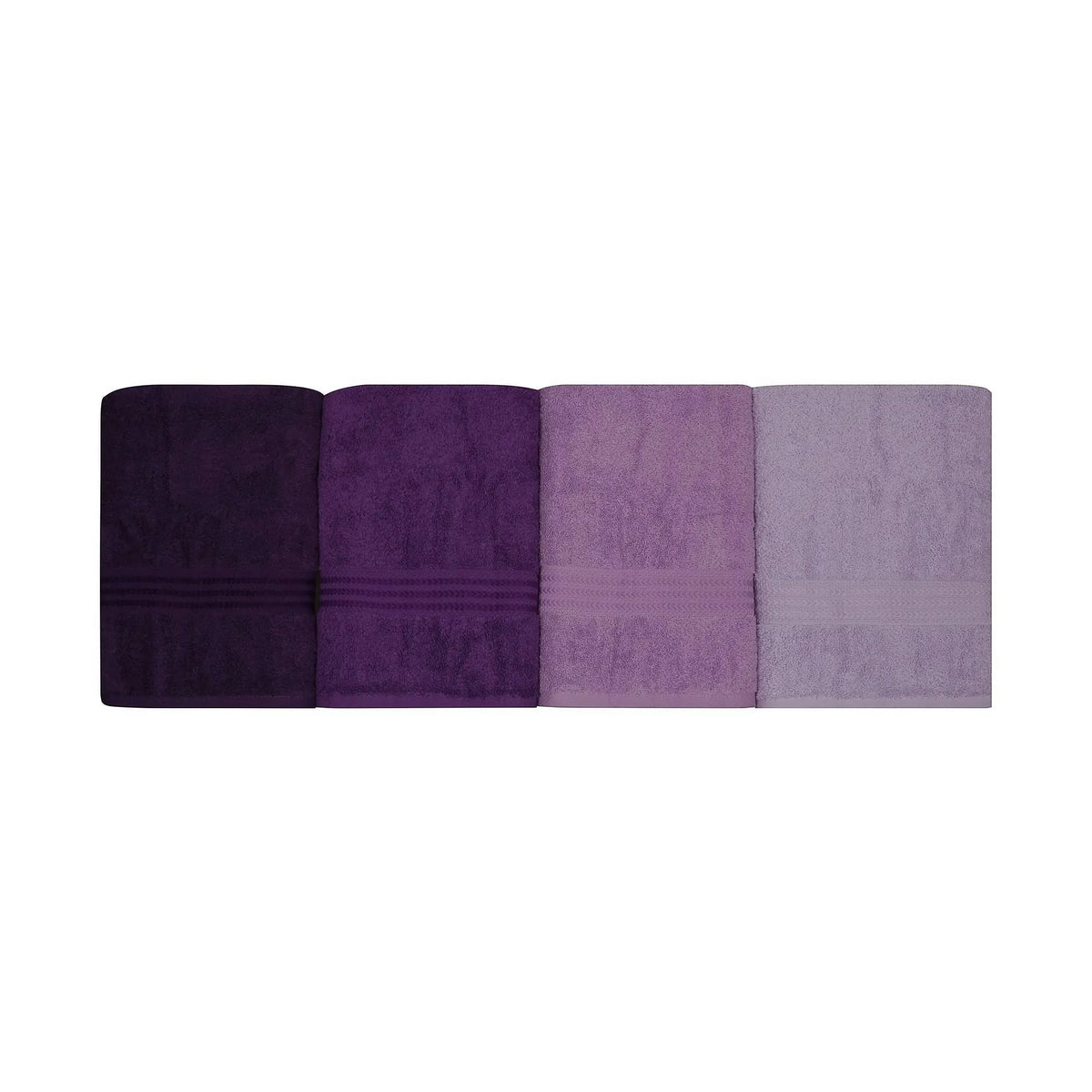 Set 4 prosoape baie RAINBOW, mov, bumbac, 70x140 cm