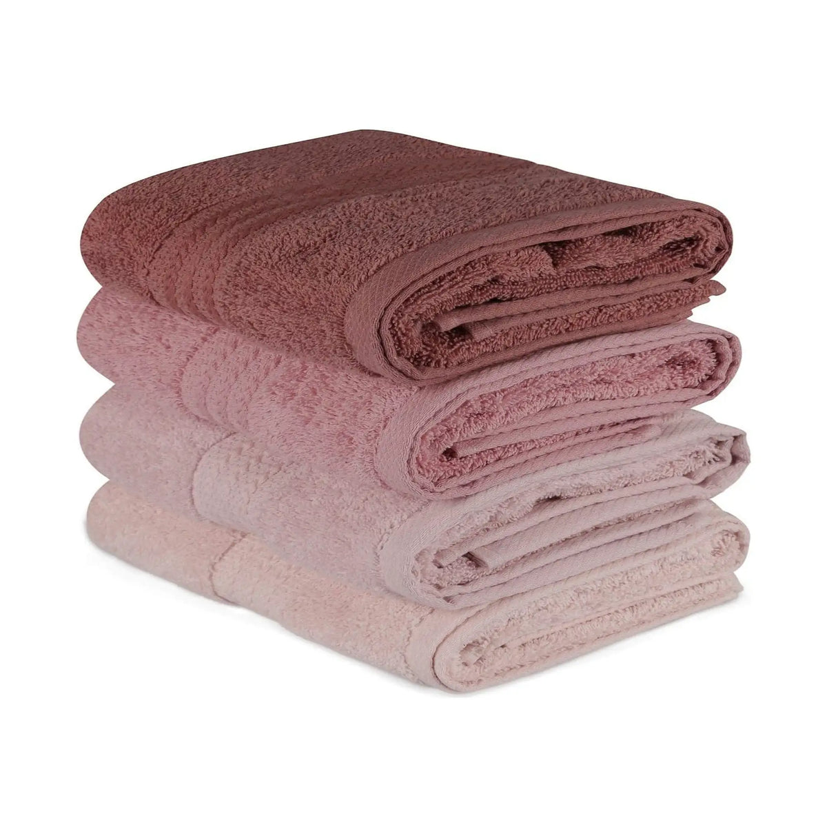 Set 4 prosoape baie RAINBOW, roz, bumbac, 50x90 cm