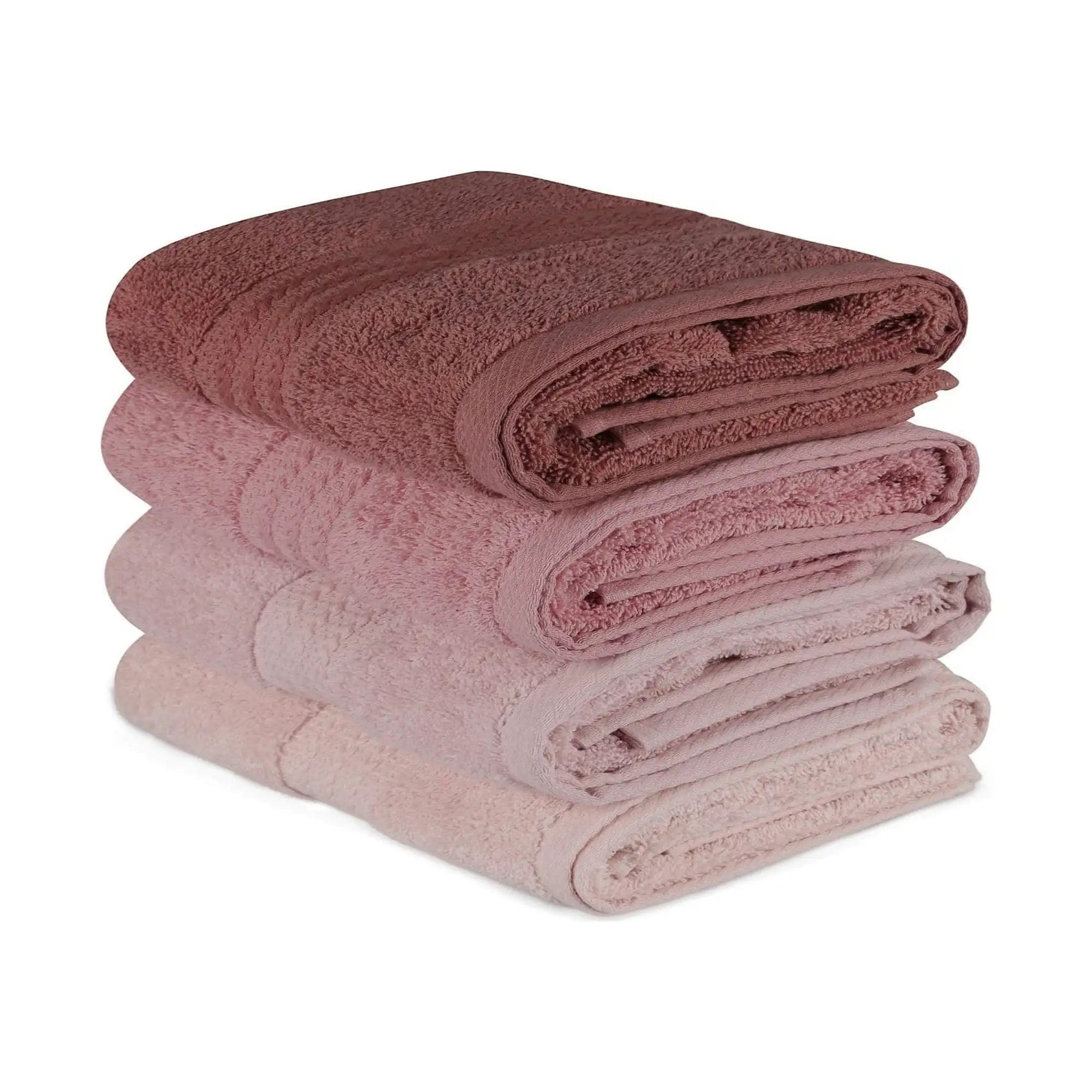 Set 4 prosoape baie RAINBOW, roz, bumbac, 50x90 cm
