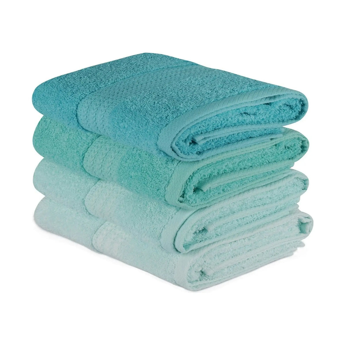 Set 4 prosoape baie RAINBOW, turcoaz, bumbac, 50x90 cm