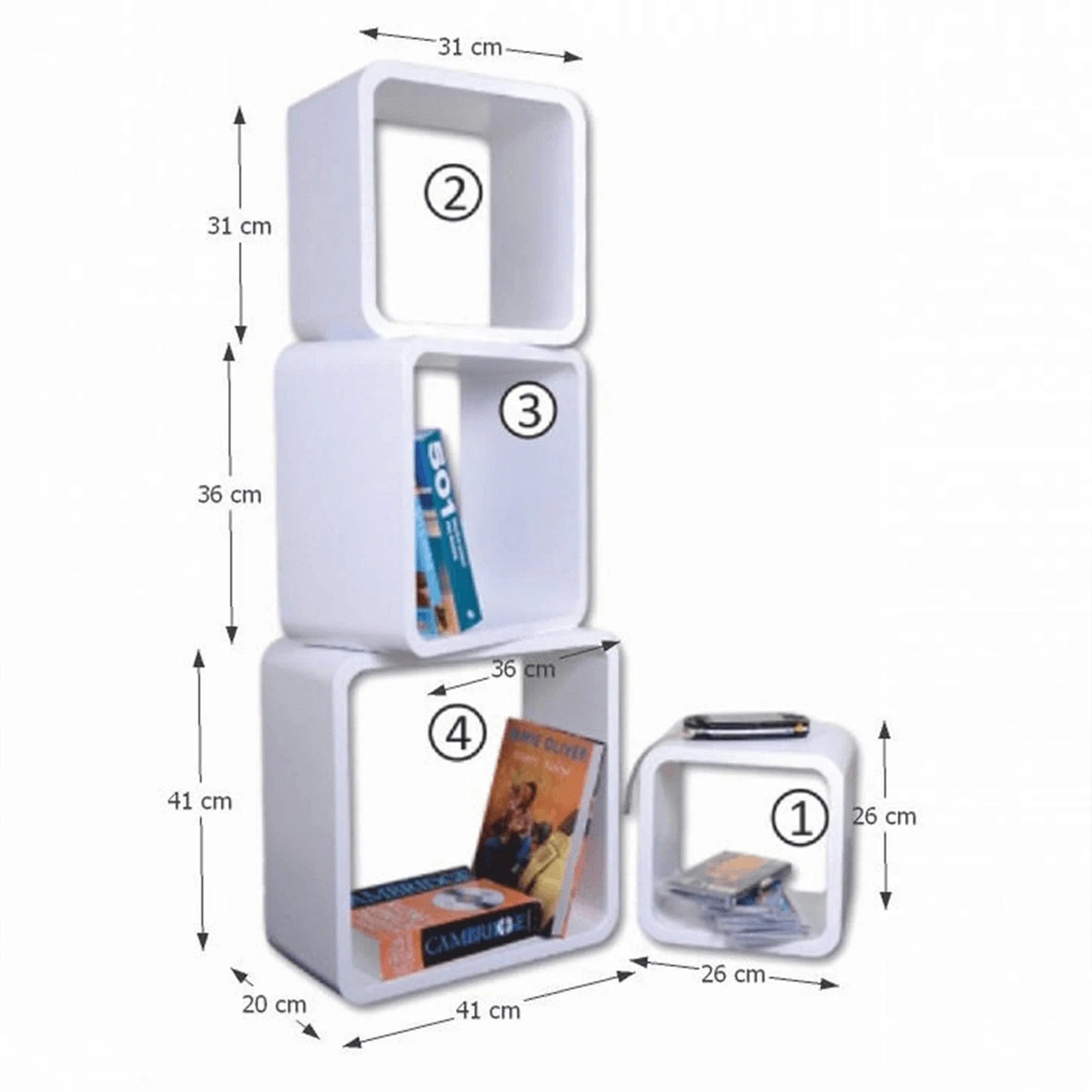 Set 4 rafturi DIDO, alb