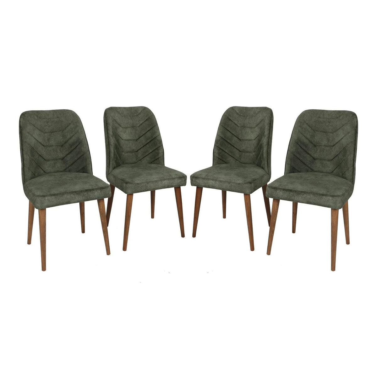 Set 4 scaune DALLAS 558 V4, verde/nuc, stofa catifelata/metal, 50x49x90 cm
