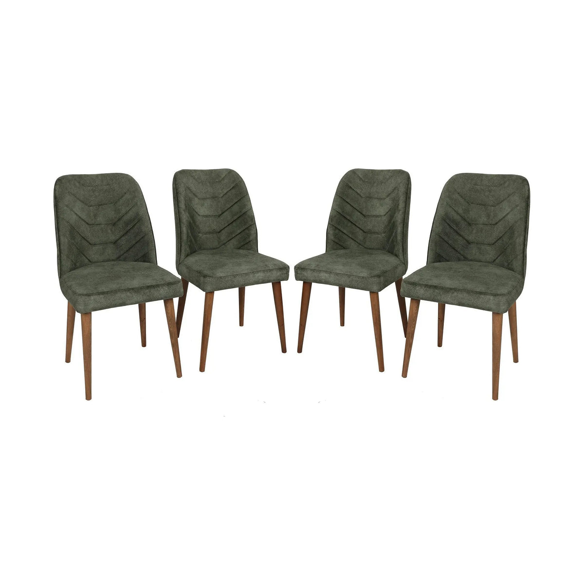 Set 4 scaune DALLAS 558 V4, verde/nuc, stofa catifelata/metal, 50x49x90 cm
