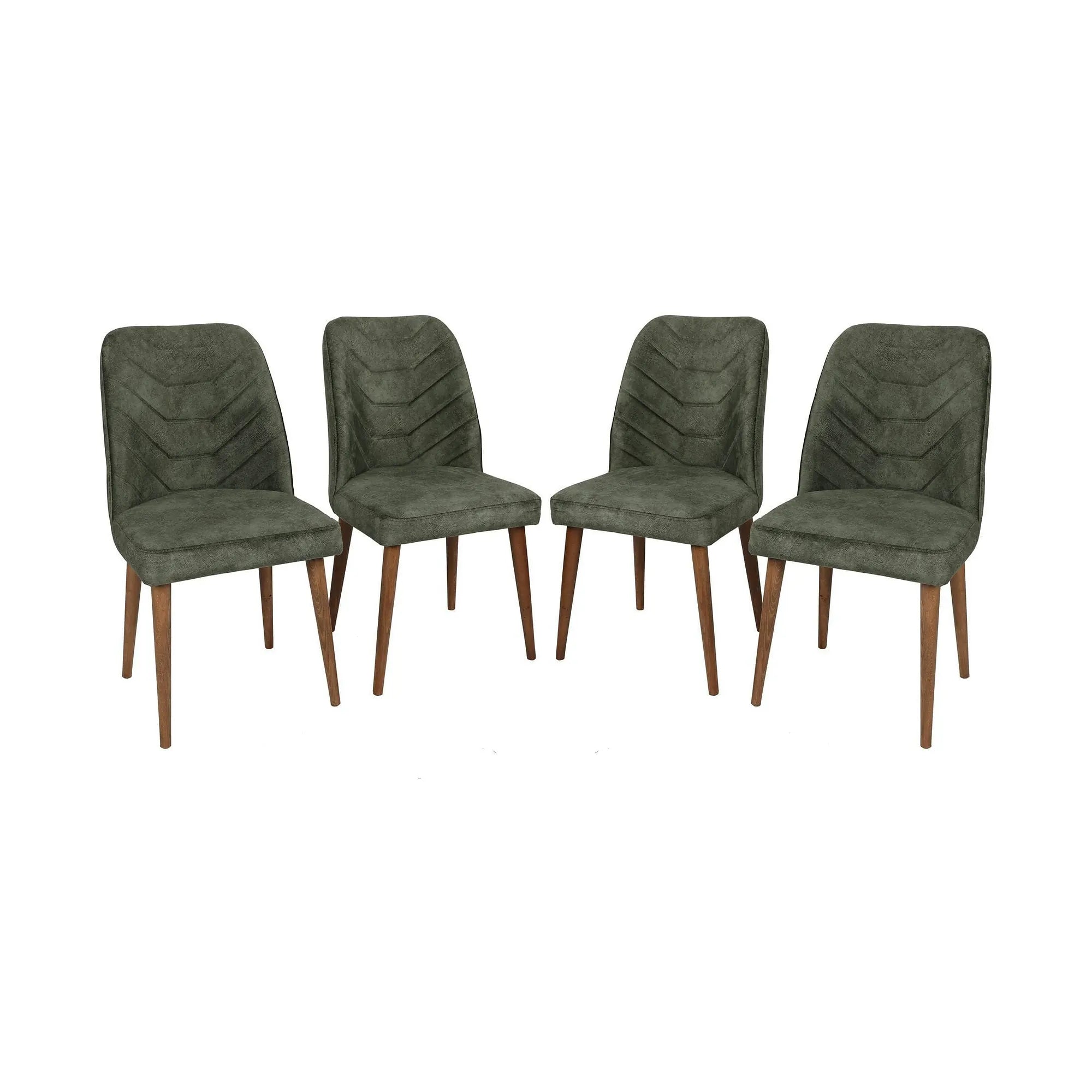 Set 4 scaune DALLAS 558 V4, verde/nuc, stofa catifelata/metal, 50x49x90 cm