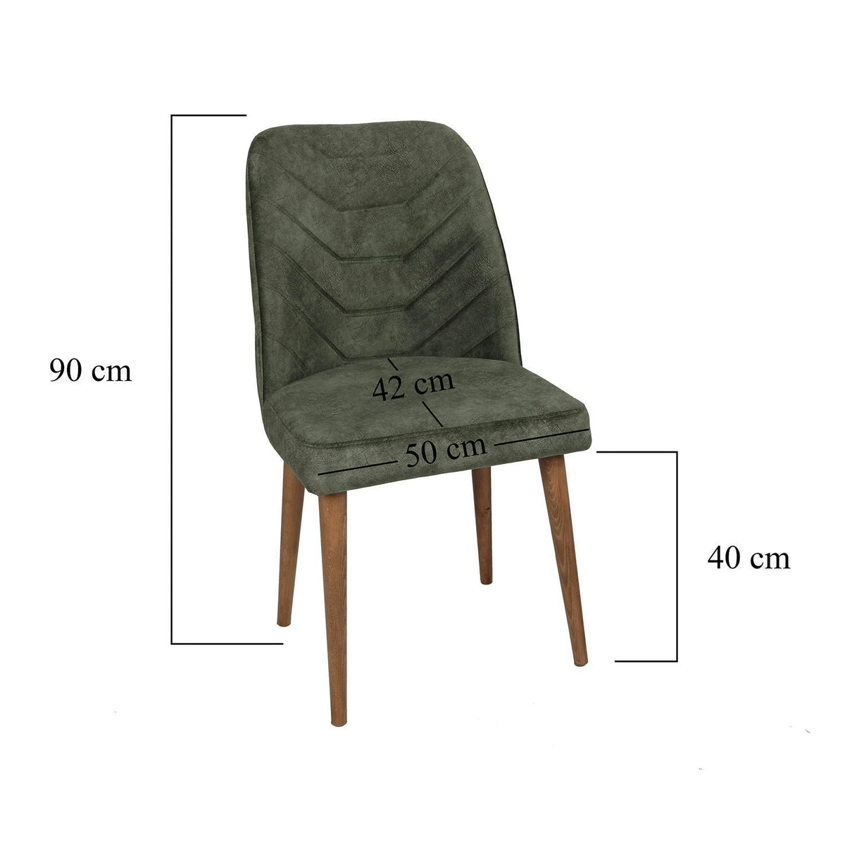Set 4 scaune DALLAS 558 V4, verde/nuc, stofa catifelata/metal, 50x49x90 cm