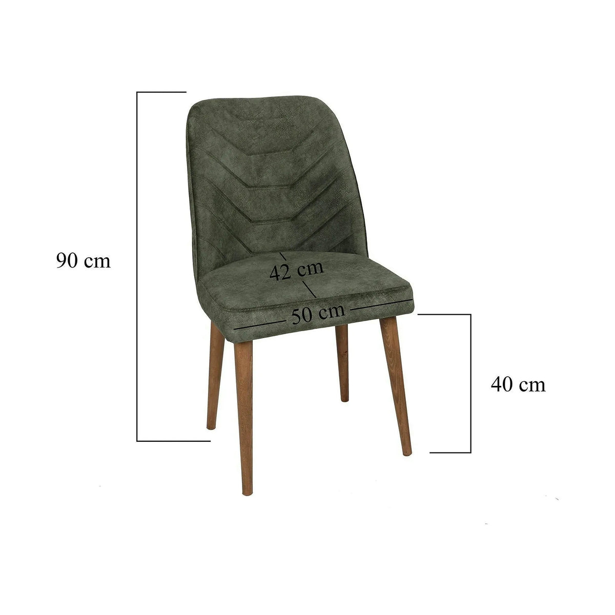 Set 4 scaune DALLAS 558 V4, verde/nuc, stofa catifelata/metal, 50x49x90 cm