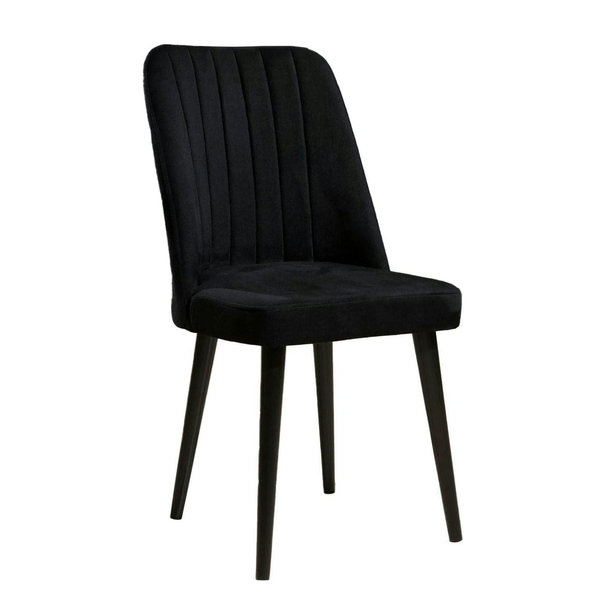 Set 4 scaune POLO, negru, stofa catifelata/metal, 46x45x92 cm