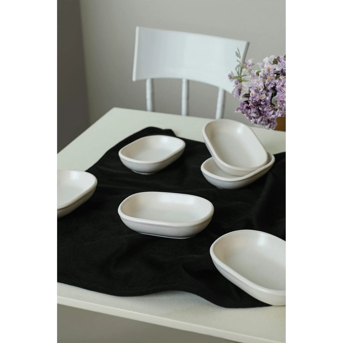 Set 6 boluri 275KRM2136, alb mat, ceramica, 11 cm
