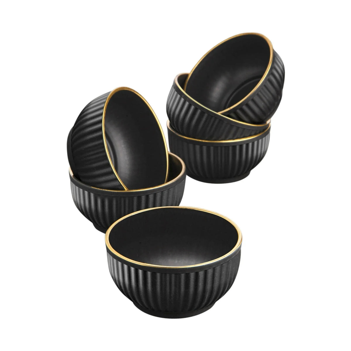 Set 6 boluri C-DD07, negru, plastic, 10x10x5 cm