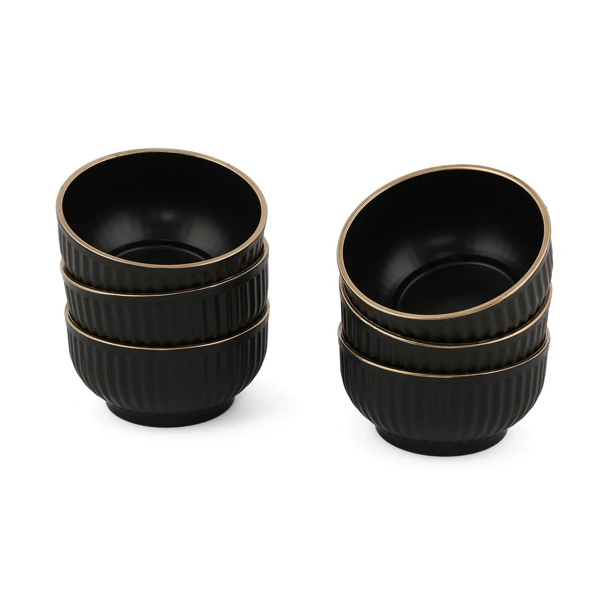 Set 6 boluri C-DD07, negru, plastic, 10x10x5 cm