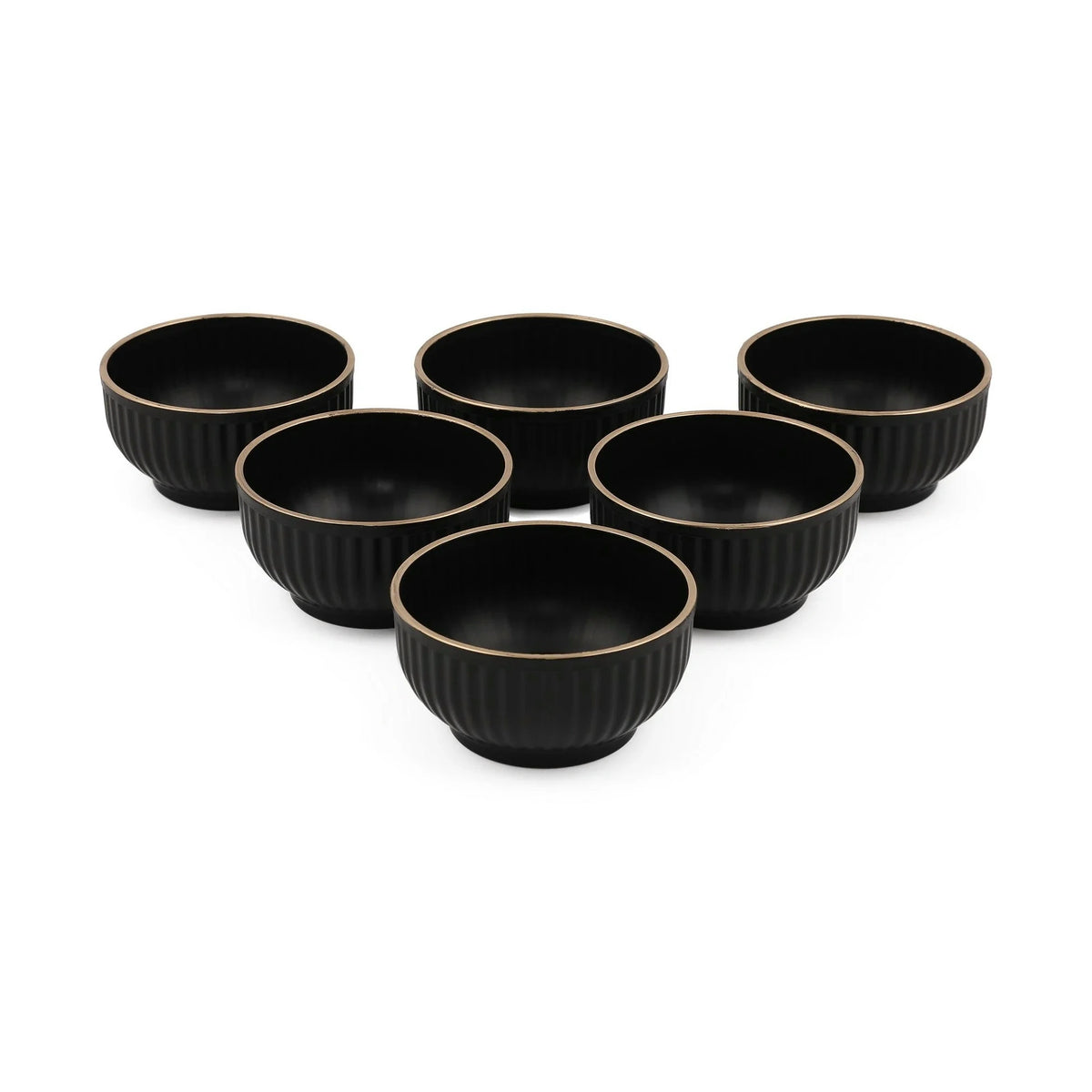 Set 6 boluri C-DD07, negru, plastic, 10x10x5 cm